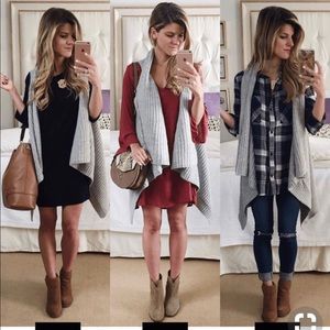 Grey chunky sweater vest
